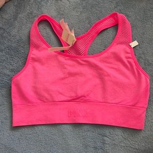 Pink sports bra
